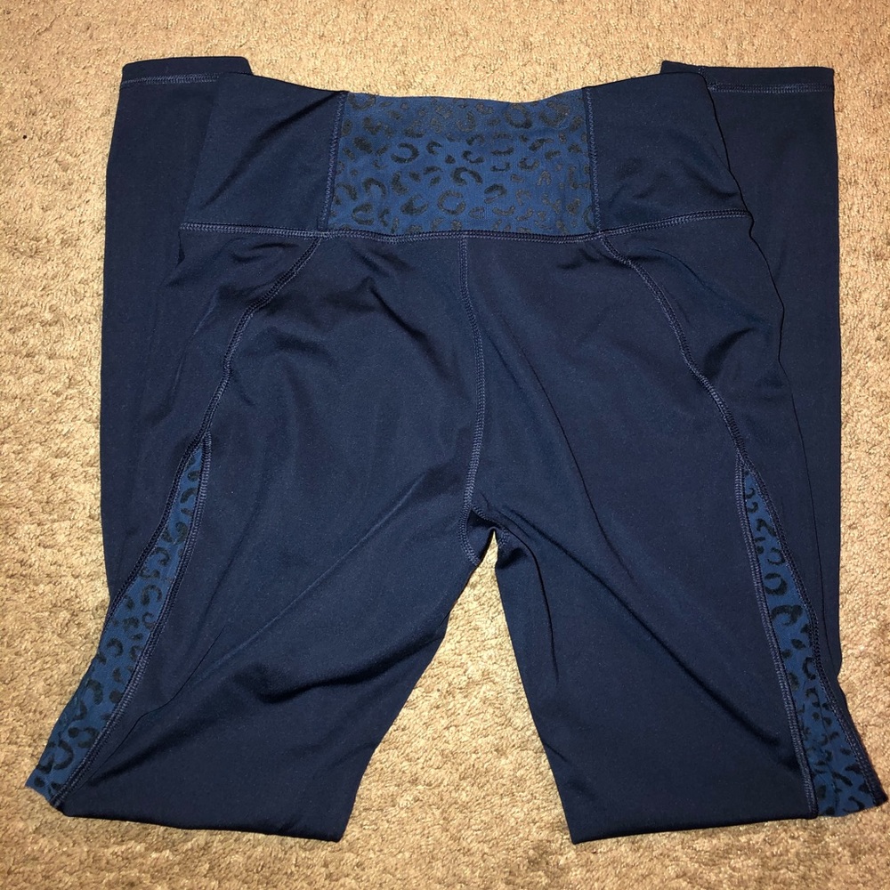 Navy blue Leggings w/ Leopard Design
